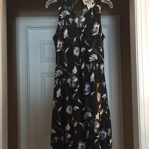 Navy blue floral dress